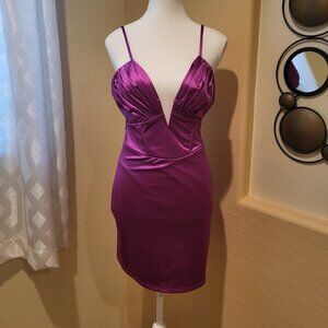 Thirty Thirty Dress | Purple Low Cut Corset Style Party Dress Size Small/NWT